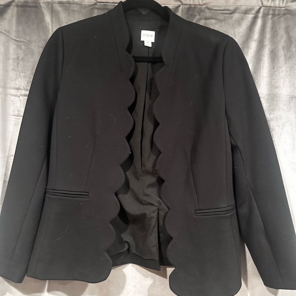 J. Crew Black Scalloped Blazer